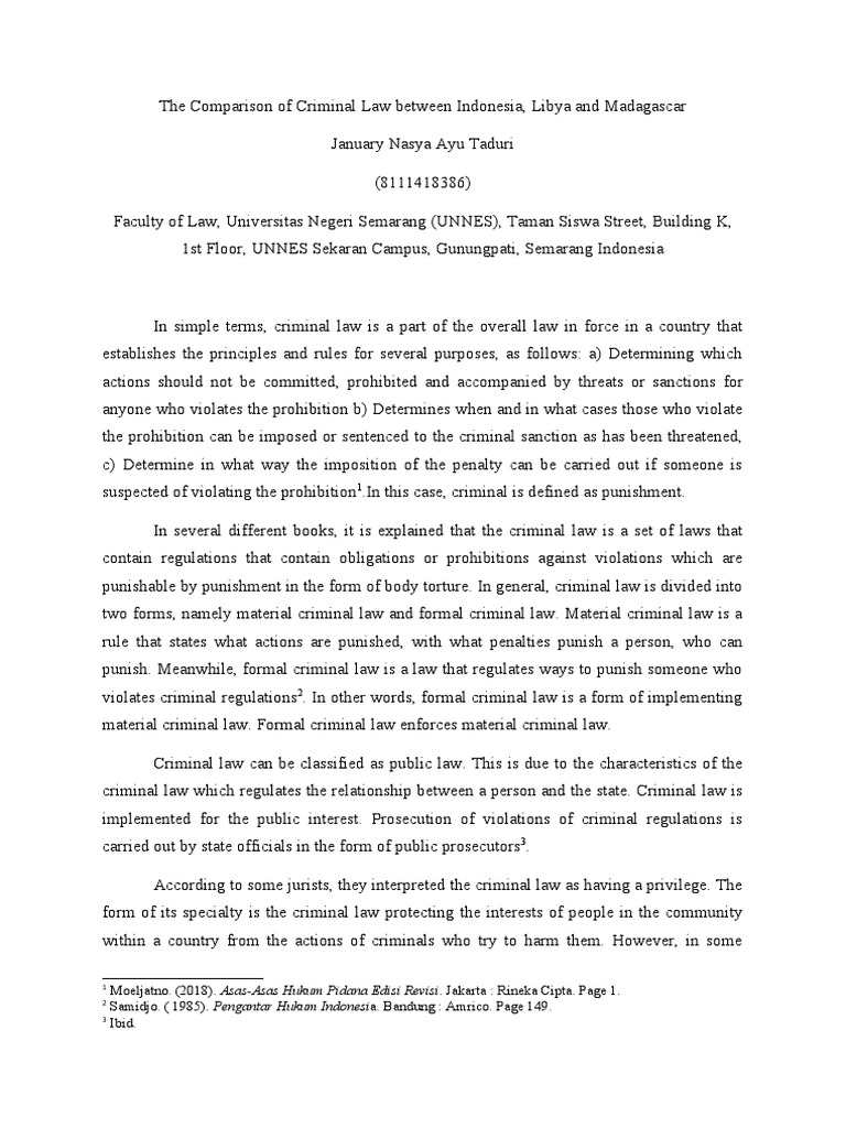Comparative Criminal Law Analysis | PDF | Crime & Violence | Crimes
