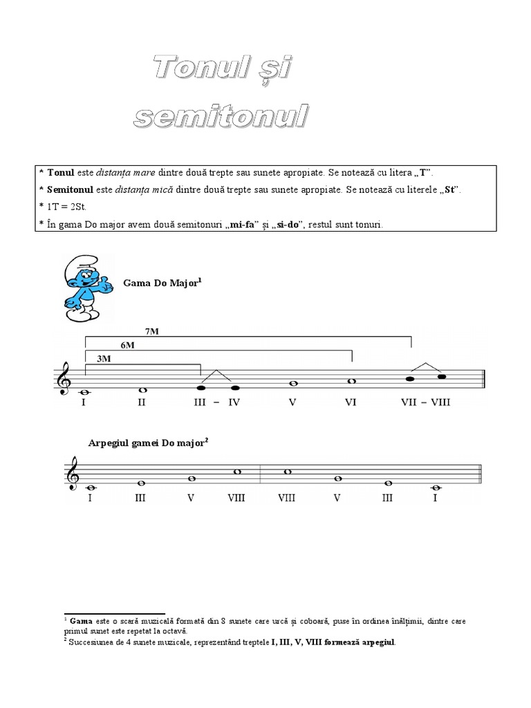 Tonul Si Semitonul Gama Do Major | PDF