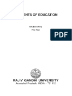 Elements of Education: Rajiv Gandhi University