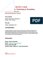 Syllabus:: MGMT E-6630 Sustainability Marketing & Branding: Fall 2021