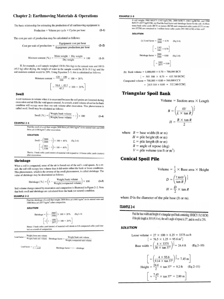 Chapter 2: Earthmoving Materials & Operations | PDF