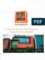 An HR in Banglalink: Analysis of Operations Employee's Satisfaction Level