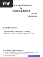 Format and Guideline For Internship Report: BBA Program Faculty of Management Purbanchal University