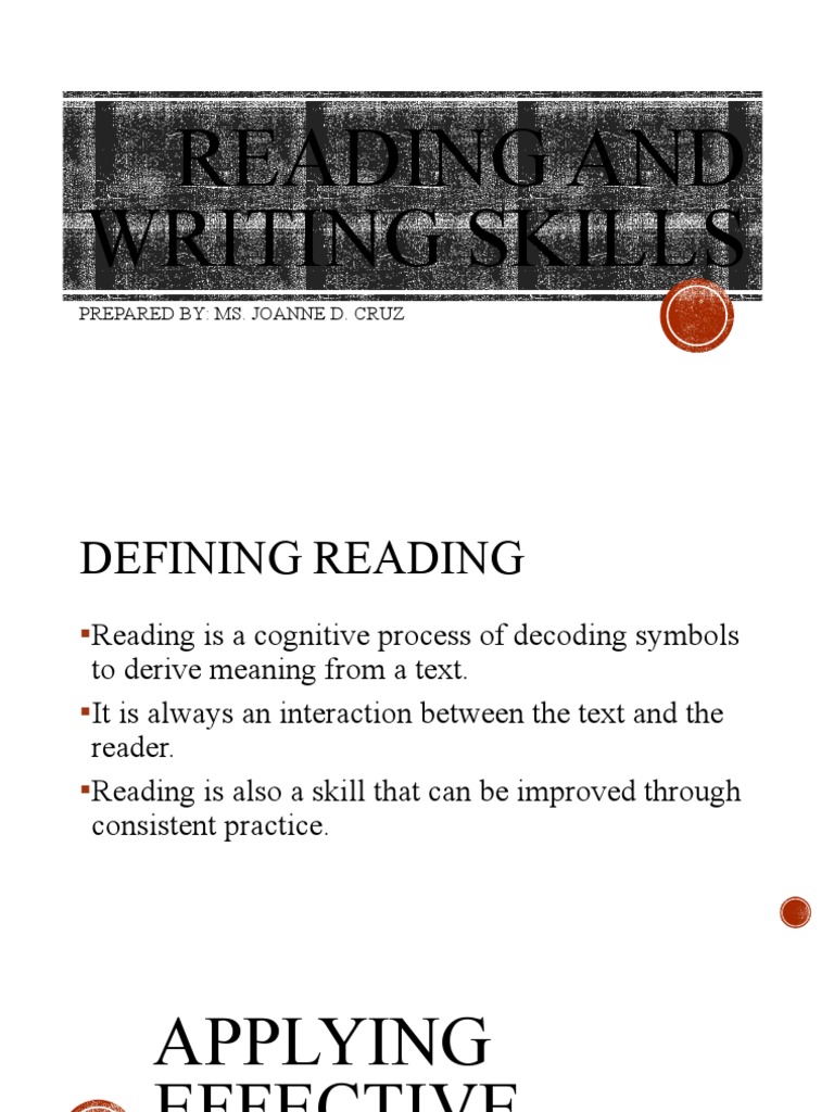 Reading and Writing Skills Guide | PDF | Linguistics | Cognition