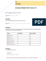 Introduction To Programming Activities Solutions For Y10-01-Ct1