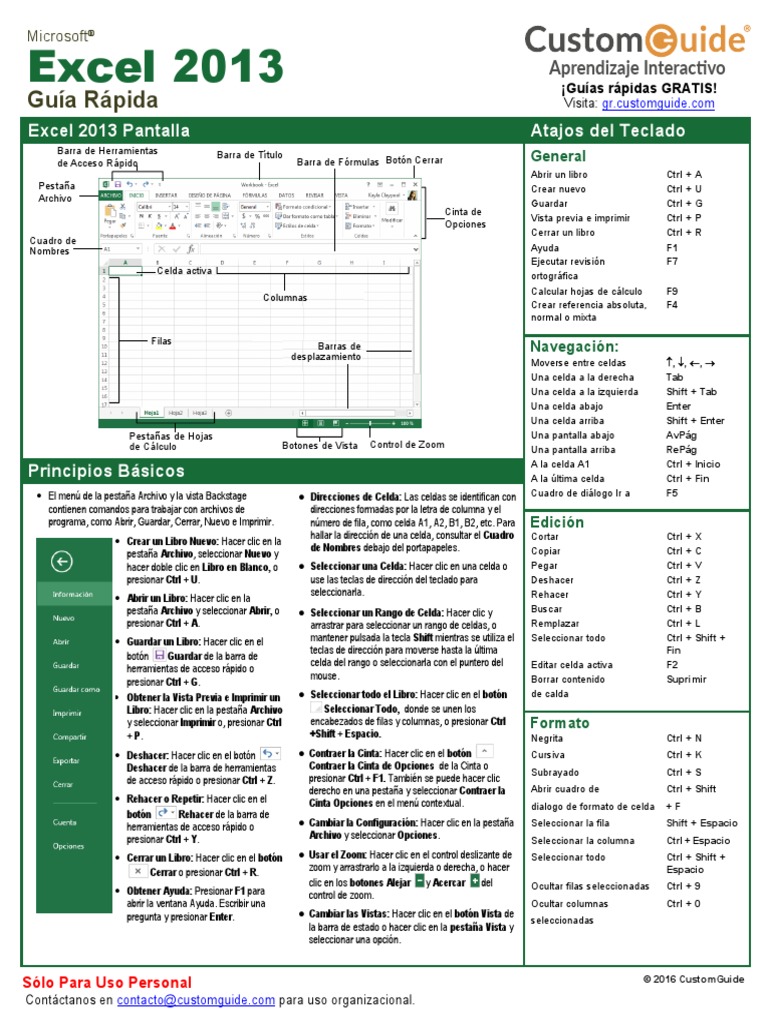 Excel 2013 Guia Rapida | PDF | Hoja de cálculo | Microsoft Office