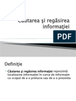 Căutarea Şi Regăsirea Informaţiei