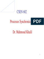 CSEN 602: Processes Synchronization Dr. Mahmoud Khalil