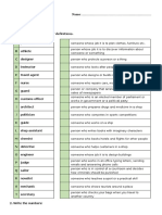 Vocabulary: 1. Match The Jobs With Their Definitions