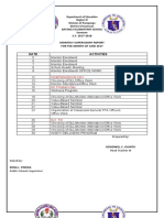 S.Y. 2017-2018 Monthly Supervisory Report For The Month of June 2017 Date Activities