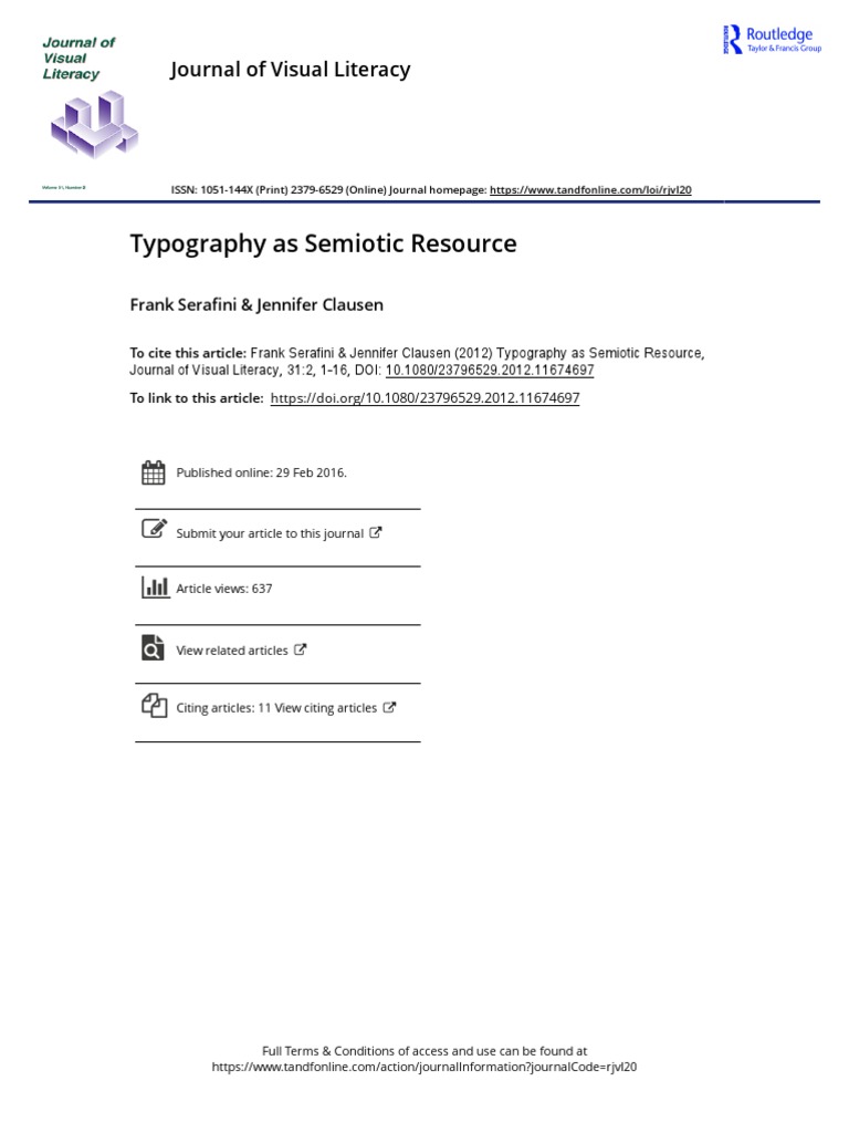 Typography As Semiotic Resource | PDF | Typography | Typefaces