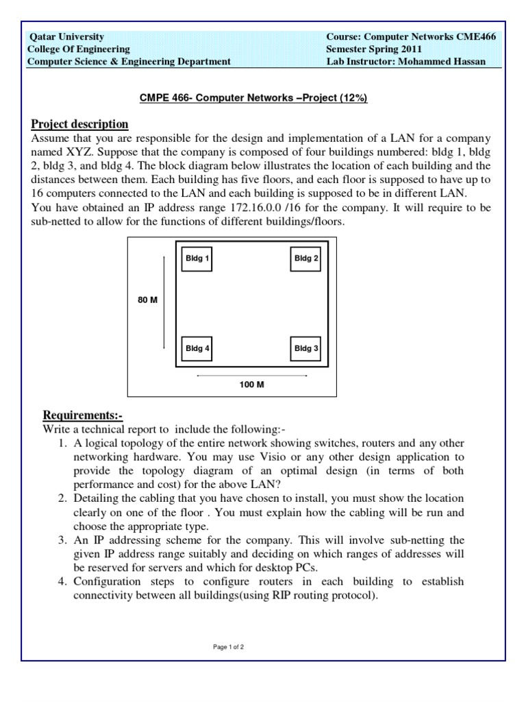 LAN Design Project for XYZ Company | PDF | Local Area Network ...