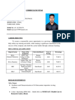 Curriculum Vitae: Address: 2/225B, Chinnamelupalli