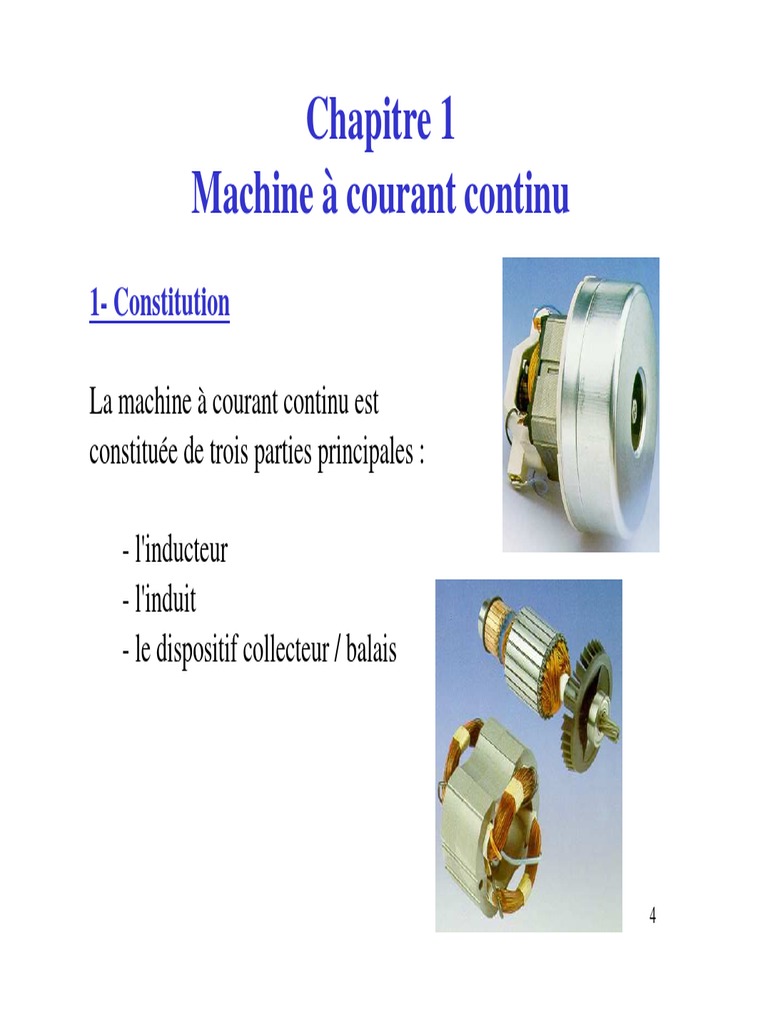 Machines à courant continu principes et types PDF Générateur — free download