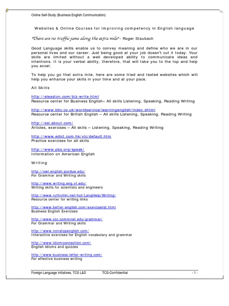 Enhance Your Business English Skills | PDF | English Language ...