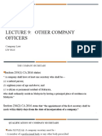 Lecture 9 Co Law-OTHER COMPANY OFFICERS