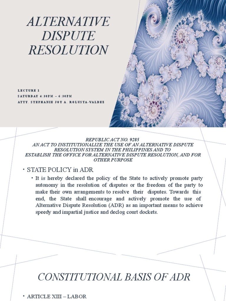 Philippine Alternative Dispute Resolution | PDF | Mediation ...