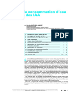 Maitrise de La Consommation D'eau Et Des Rejets Des IAA