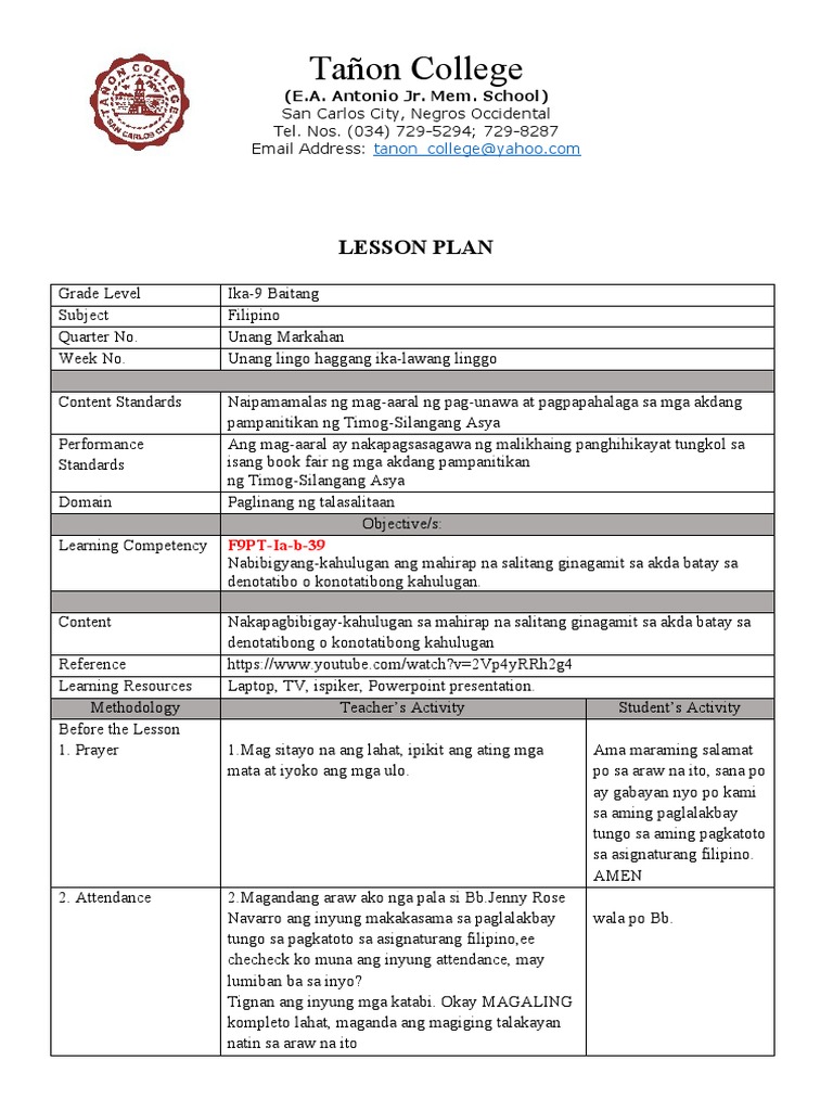 Navarro Demo Lessonplan | PDF