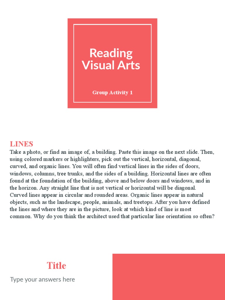 Visual Arts Principles Activity Guide | PDF | Perspective (Graphical ...
