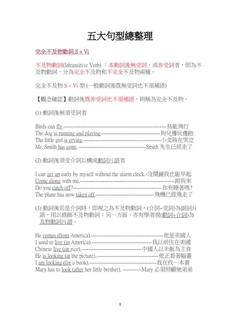 五大句型 | PDF