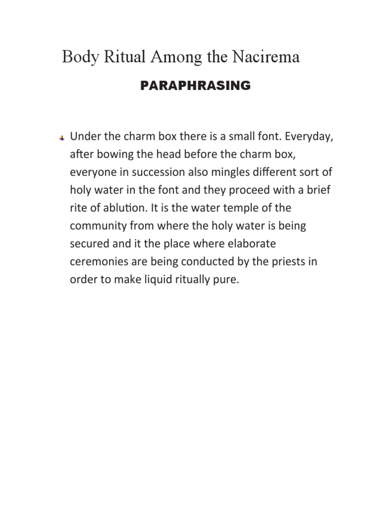 Body Ritual Among The Nacirema PDF