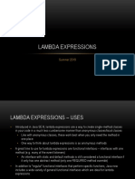 Lambda Expressions: Summer 2019
