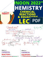 Lecture 3 Notes - Chemical Reactions and Equations - Lecture 3 Notess