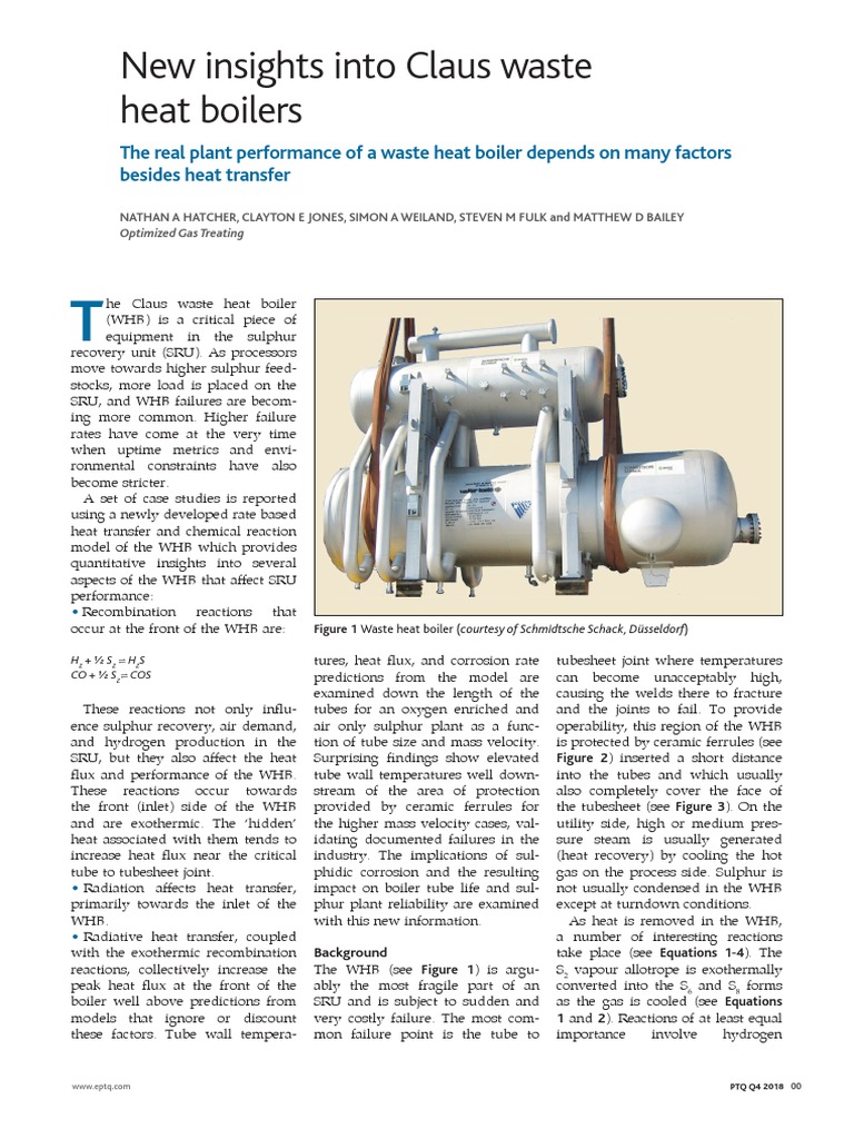 Insights on Claus Waste Heat Boiler Performance | PDF | Heat | Chemical ...