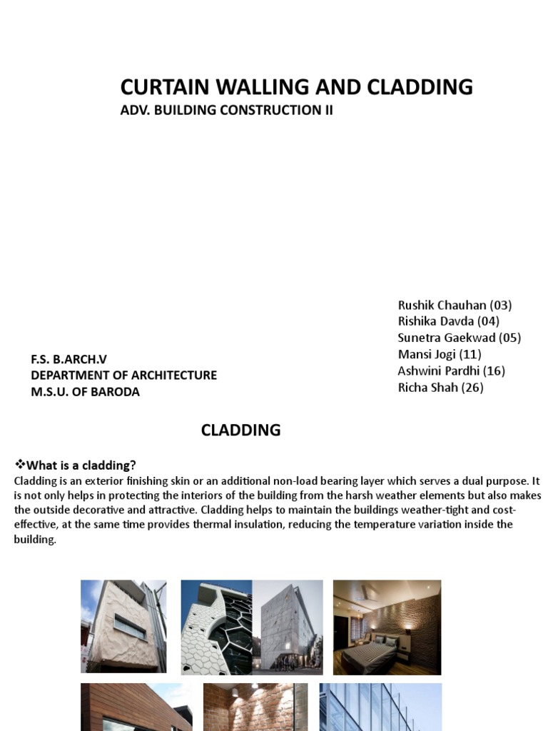Curtain Walling and Cladding Overview | PDF | Wall | Building Engineering