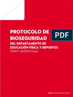 Protocolo de Bioseguridad Departamento de Educación Física y Deportes