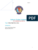 Software Testing Assignment:: Online Flight Reservation