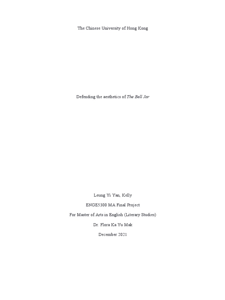 Defending The Aesthetics of The Bell Jar, PDF