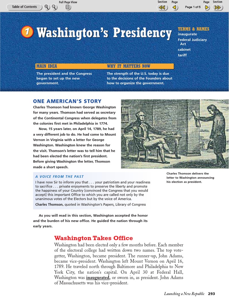 Establishing the Foundations of the New American Government An