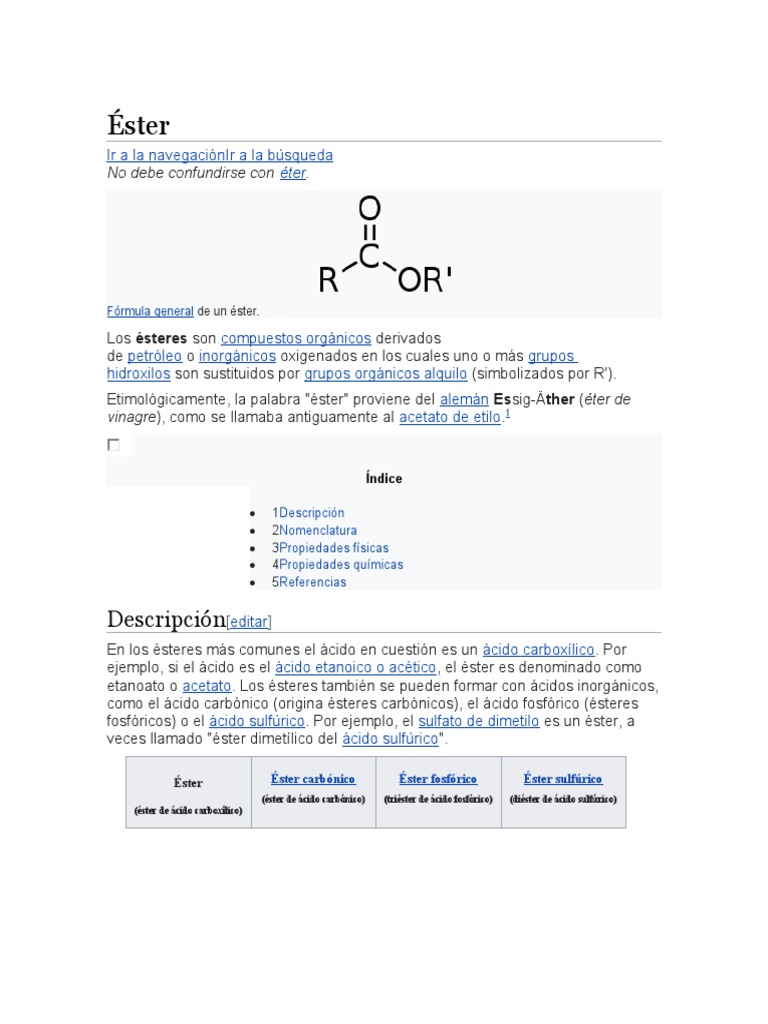 Éster | PDF | Ester | Grupo funcional