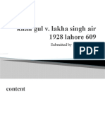 Khan Gul v. Lakha Singh Air 1928 Lahore 609: Submitted By: Kunmun Das