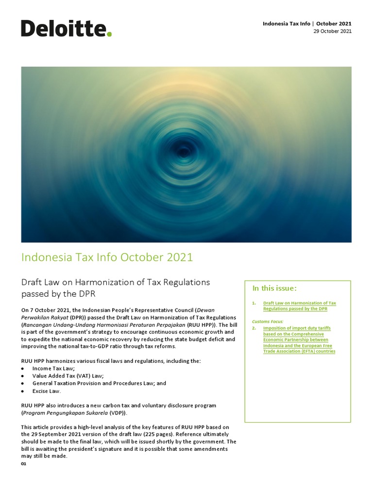 Deloitte Newsletter On Harmonisation of Tax Regulations | PDF | Taxes ...