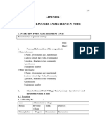 Appendix 1: 1. Interview Form A (Settlement Unit) Researcher(s) of Present Survey