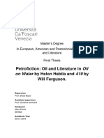 Petrofiction: Oil and Literature in Oil Will Ferguson.: On Water by Helon Habila and 419 by