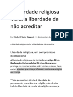 La Libertad Religiosa Incluye La Libertad de No Creer