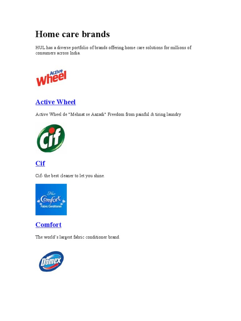 Home Care Brands PDF Nutrition Diet & Nutrition