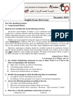 Level:3ASS/GE/M December 2019 English Exam (First Term) : Adapted From S. Beder, 'A Community View'1998, Pp. 101-111