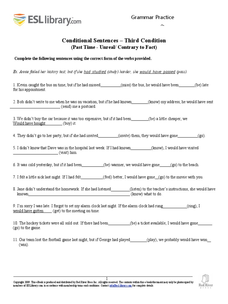 Third & Mixed Conditionals Esl Library | PDF