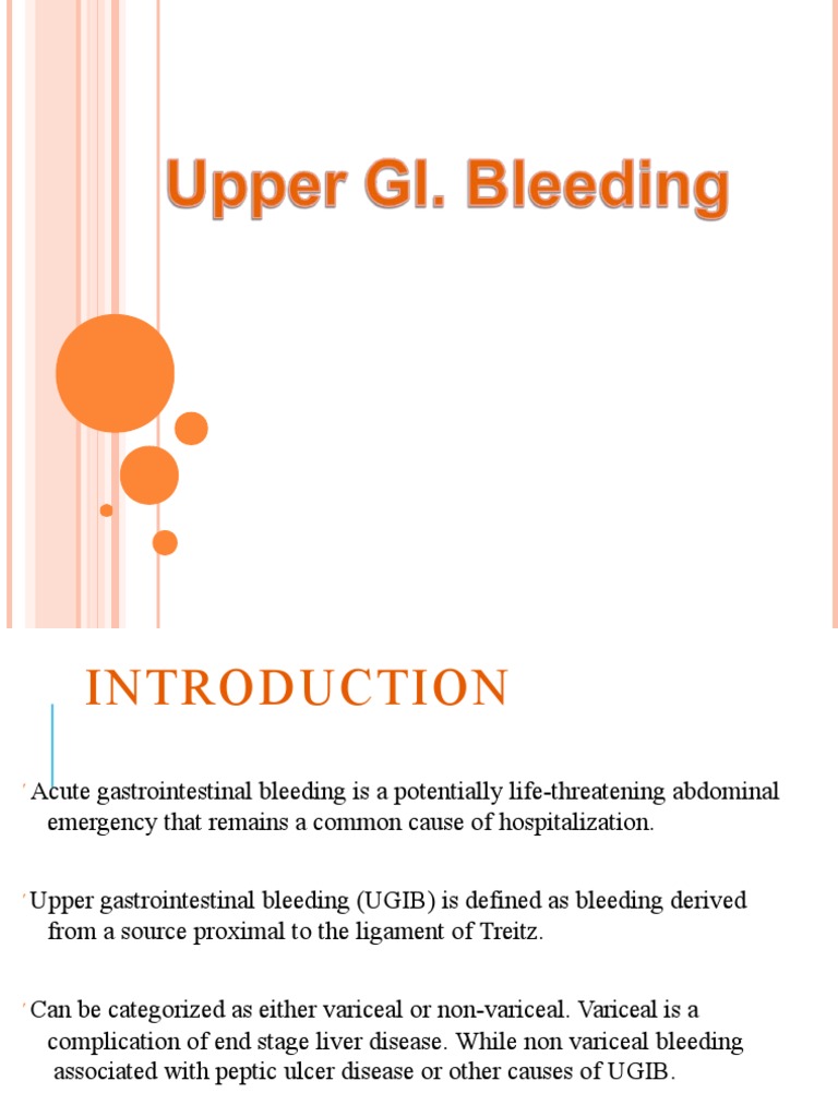 Upper Gi Bleed | PDF | Diseases And Disorders | Clinical Medicine
