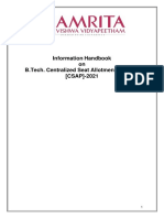 Information Handbook On B.Tech. Centralized Seat Allotment Process (CSAP) - 2021