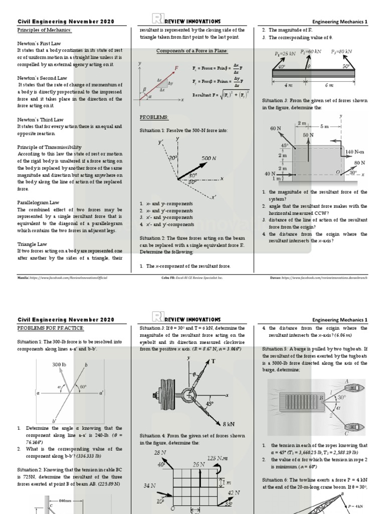 Combined Moment Analysis at Point C | PDF | Force | Triangle