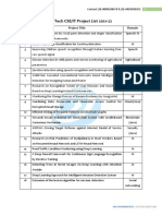 B. Tech CSE/IT Project List 2021-22: S. No. Project Title Domain