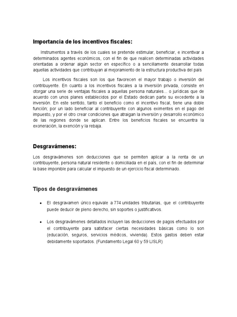 Importancia de Los Incentivos Fiscales | PDF | Impuestos | Contribuyente