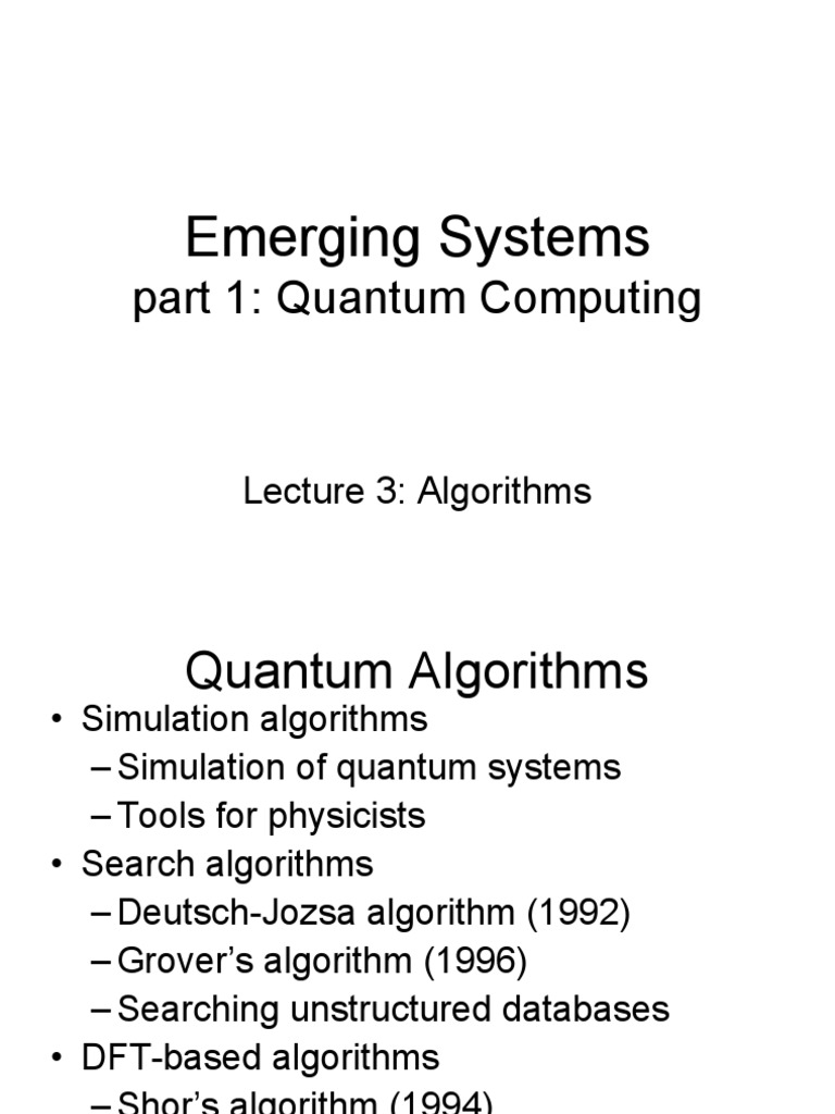 Quantum Search Algorithms Overview | PDF | Quantum Computing ...