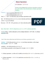 Binary Operations 12th Math